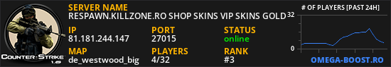 RESPAWN.KILLZONE.RO SHOP SKINS VIP SKINS GOLD
