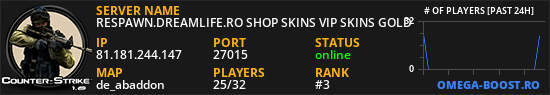 RESPAWN.DREAMLIFE.RO SHOP SKINS VIP SKINS GOLD